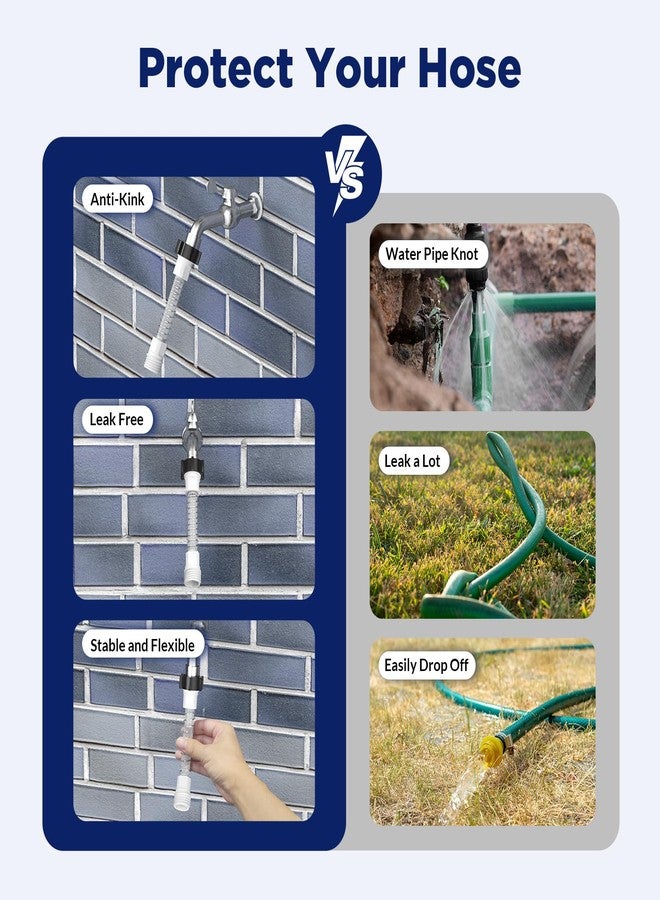 Membrane Solutions واقي خرطوم مرن من Membrane Solutions - يمنع تجعيد الخرطوم وإجهاده عند الصنابير والمياه، مناسب لمحول تمديد خرطوم غسيل السيارات والحدائق والمركبات الترفيهية، عبوة من قطعتين - Image 2