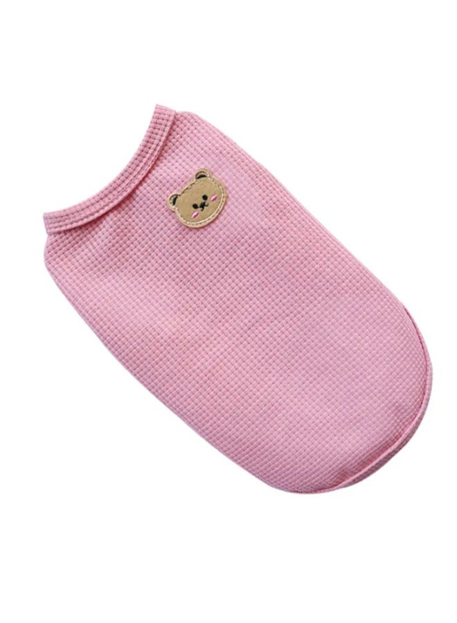 Dog Shirts with Breathable and Comfort Small Medium Dog Cat Pet Clothing Spring Dog Outfits for Small Puppy Cat Pets （M）Cute Waffle Summer Dog Clothes for Small Dogs Cartoon Bear Sleeveless Pullover Pet Vest T-Shirt Puppy Pet Clothing Dog Costume （pink) - Image 1