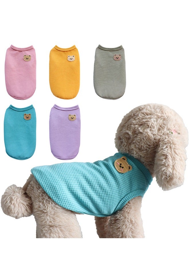 Dog Shirts with Breathable and Comfort Small Medium Dog Cat Pet Clothing Spring Dog Outfits for Small Puppy Cat Pets （M）Cute Waffle Summer Dog Clothes for Small Dogs Cartoon Bear Sleeveless Pullover Pet Vest T-Shirt Puppy Pet Clothing Dog Costume （pink) - Image 3