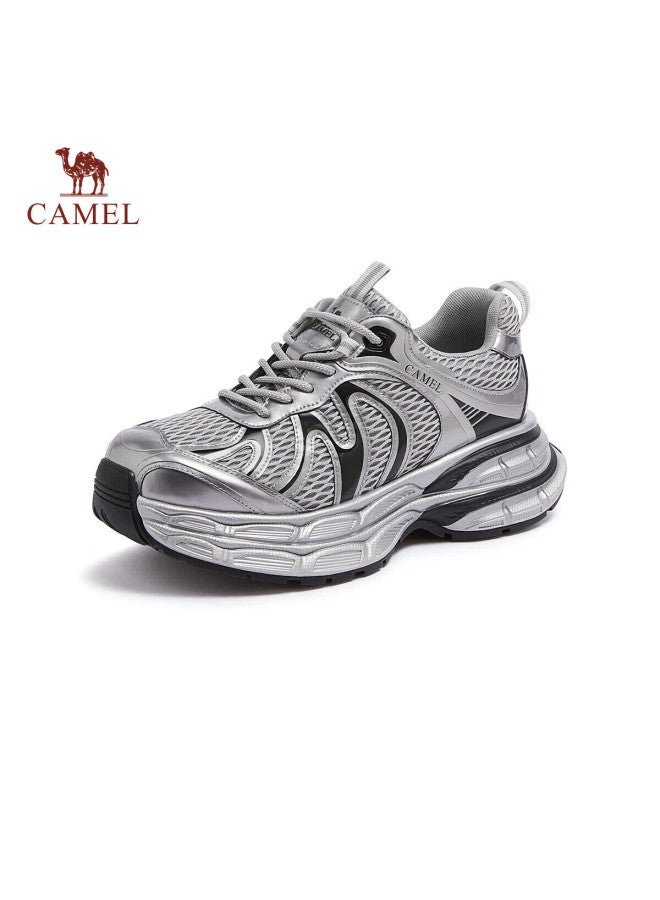 Camel Silver Moon 2nd Generation Men's Breathable Height-increasing Casual Dad Shoes L15a283148 Gray/silver/black Size 40