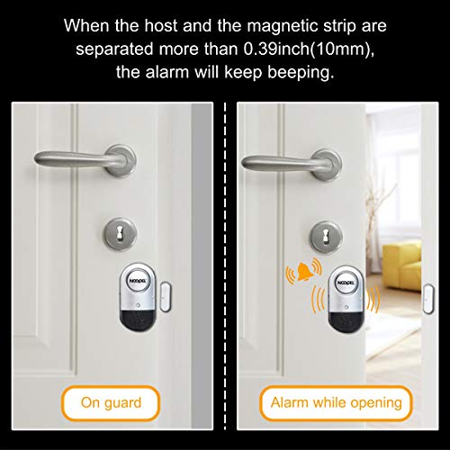 NOOPEL Door Alarms for Kids Safety, 120dB Loud Window Alarms for Home Security, Pool Alarm Door Alarm Sensor for House Hotel Apartment Sheds Caravans, 2 Pack - Image 2