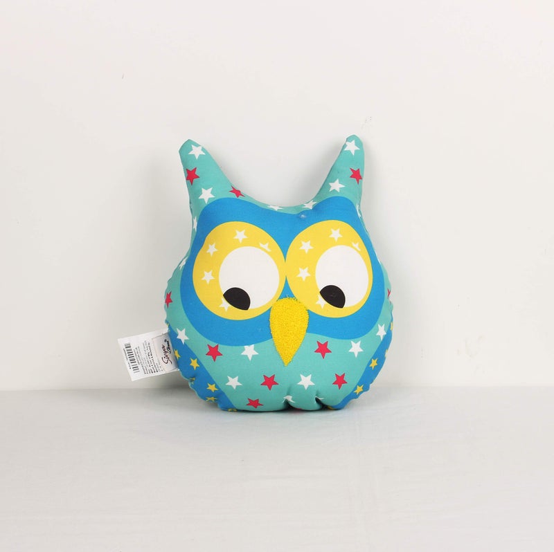 Sivya Polyester By Home Micro Filled Shape Cute Cushion For Kids (Owl Blue), Pack of 1 - Image 2