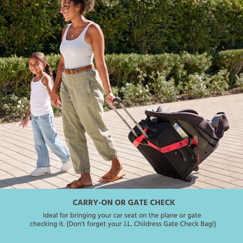 J.L. Childress Car Seat Luggage Strap - Travel Belt Attaches Baby Car Seat to Suitcase, For Airplane & Airport Travel, Universal Size, Strong Nylon Webbing - Image 5