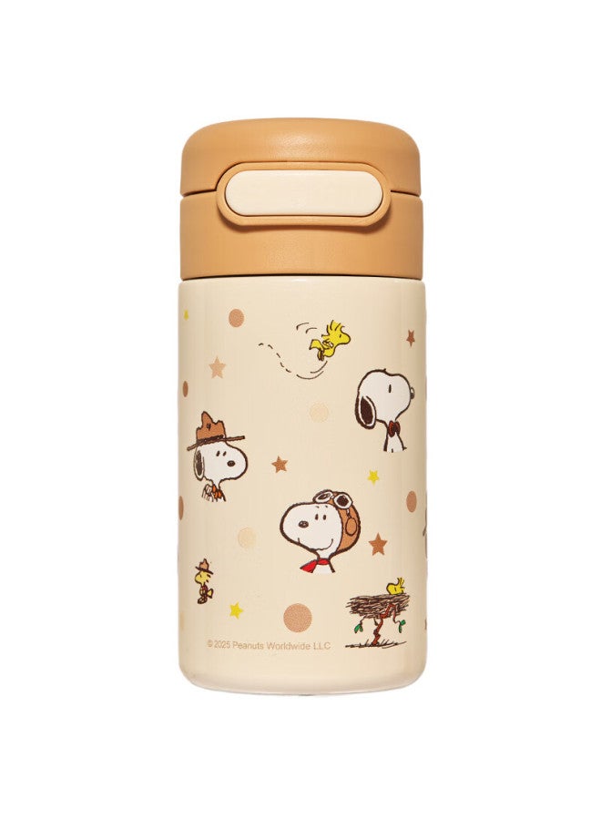 Snoopy Insulated Mug, Small Capacity, 316 Stainless Steel, Mini Straw Pocket Cup, Compact Portable Water Bottle For Students, Men And Wome