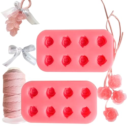 XLANMAY DIY Silicone Rose Shaped Grape Soap Molds - Exquisite Soap Making Kit Moldes para Jabones Artesanales Make Your Own Soaps for Gift (Without Soaps) - Image 1
