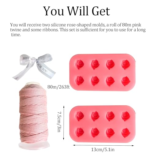 XLANMAY DIY Silicone Rose Shaped Grape Soap Molds - Exquisite Soap Making Kit Moldes para Jabones Artesanales Make Your Own Soaps for Gift (Without Soaps) - Image 4