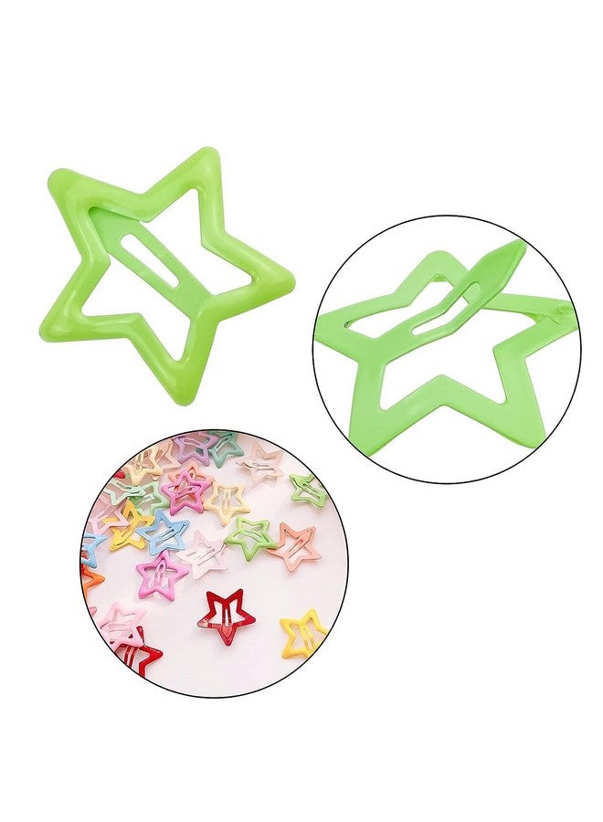 DonLeeving 60 PCS Pink Star Snap Hair Clips Non-slip Toddlers Colorful Cute Lovely Metal Hair Barrettes Y2k Hair Accessories for Women Girls (Style 10) - Image 3