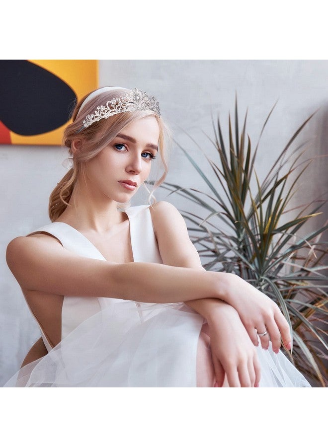 BBTO 10 Pcs Crystal Tiara And Crowns For Women Girls Princess Rhinestone Crown Queen Headband With Combs Bride Crown Tiara For Birthday Party Wedding Prom Hair Accessories(Silver) - Image 2