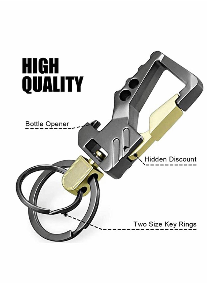 Generic - Keychains, Keychain EDC Key Rings Bottle Opener Function Keychain Car Keys Tactical Carabiner Key Chain with Clip Llaveros de Hombre for Men and Women 2Pcs - Image 1