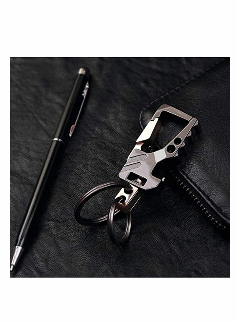 Generic - Keychains, Keychain EDC Key Rings Bottle Opener Function Keychain Car Keys Tactical Carabiner Key Chain with Clip Llaveros de Hombre for Men and Women 2Pcs - Image 1