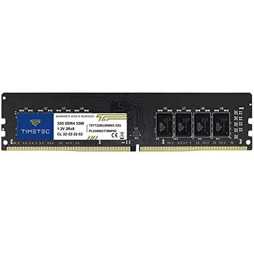Timetec 32GB DDR4 3200MHz (or 2933MHz or 2666MHz) PC4-25600 Non-XMP CL22 1.2V Non-ECC Unbuffered 2Rx8 Dual Rank 288 Pin UDIMM Desktop PC Computer Memory RAM Module Upgrade - Image 1