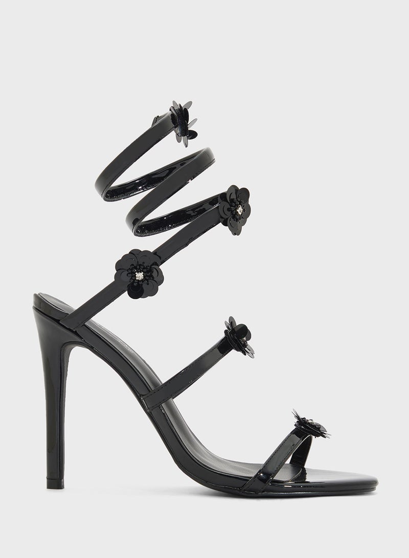 Ella Limited Edition Floral Wrap Around Strappy Sandal  - Image 1