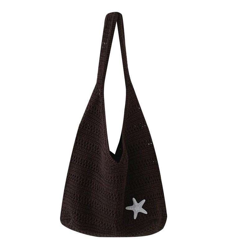 Star Woven Crochet Crossbody Bag Large Capacity - Image 5