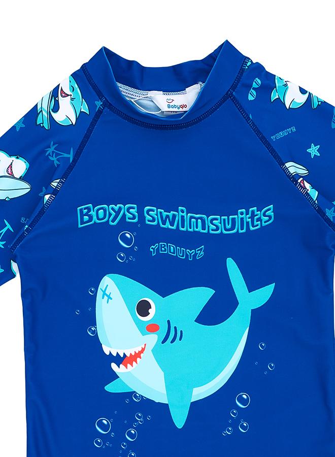 babyqlo Shark Print 3 Pc Boys Swimwear Set - Image 4