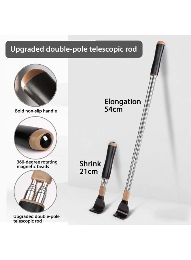 Loucky Telescoping Back Scratcher, Upgraded Stainless steel Double Rods design & Extendable Back Scratcher (22-54cm), PP claw head and Anti-Slip Handle, Magnetic Massage Beads, Gifts for Men/Women - Image 2