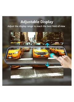 Generic 10-inch Mirror Dash Cam Night Vision, 1080P Full Touch Screen Front and Rear View Backup Camera for Cars, Loop Recording Streaming Media 170° Wide Angle Parking Assistance with 10 Meters Cable  - Image 5