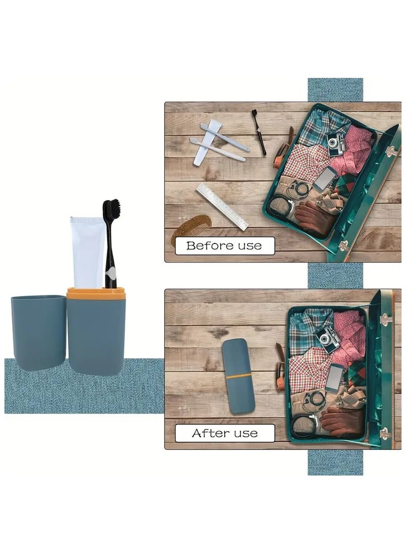 Goolsky 1set Leakproof Travel Toothbrush Holder Set - Portable Toothbrush Case with Cup for Camping, Travel, Home, Dorm - Unscented Toothpaste Storage Container for School, Business Trips - Image 2