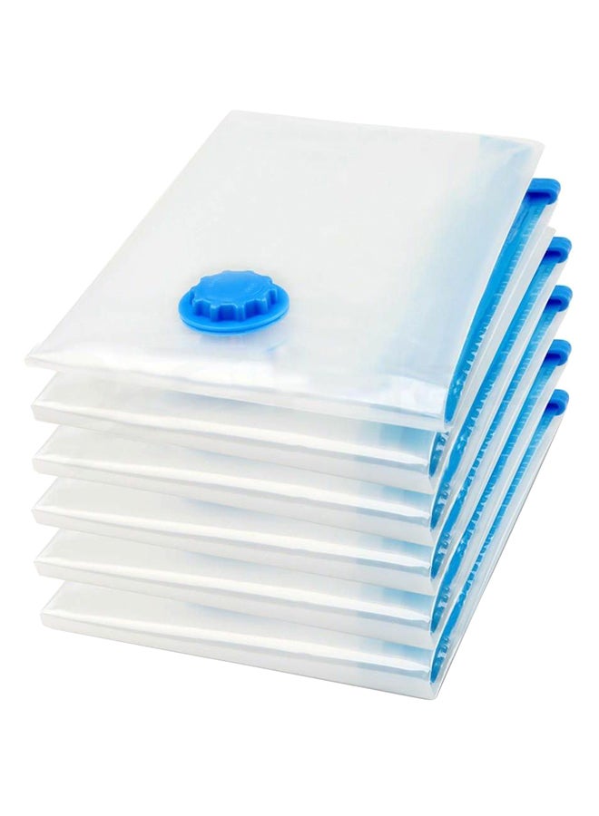 7-Piece Vacuum Storage Bag With Suction Pump Set Clear/Blue/Yellow 70x100cm - Image 3
