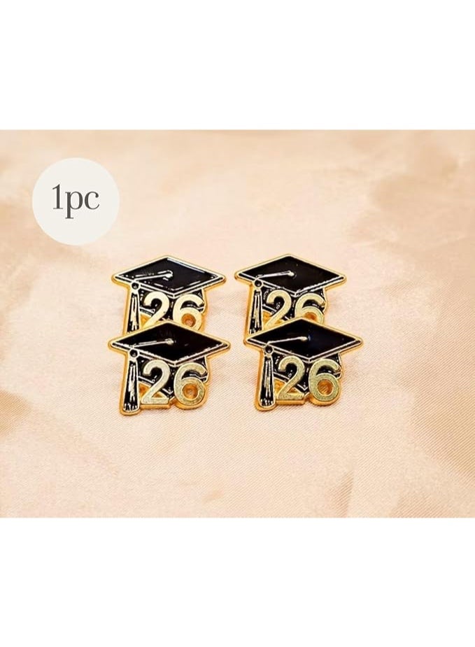 Class of 2026 Graduation Cap Enamel Pin, Black Gold, Gift Idea for Students End of School Class, Congrats, Congratulations Surprise Presents for him her Women Men, University College Degree - Image 3
