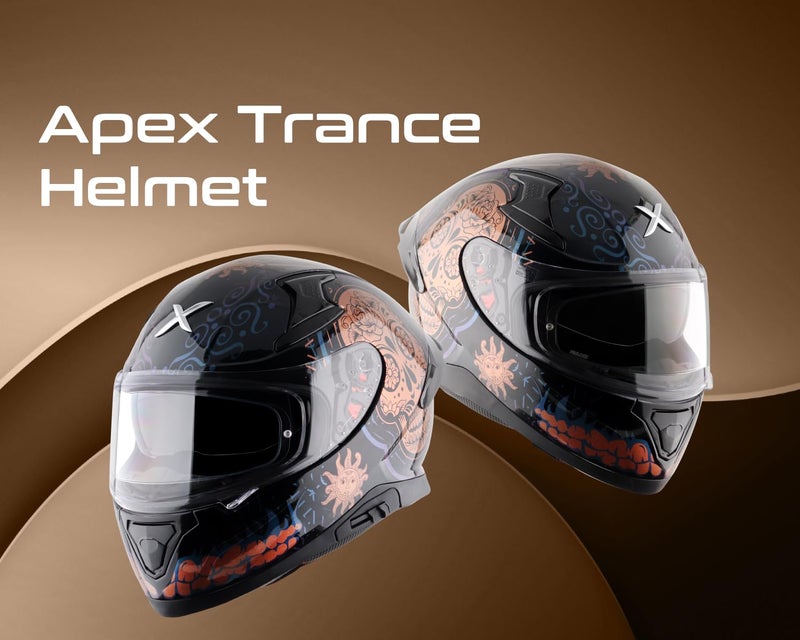 AXOR Apex Trance ISI ECE & DOT Certified Full Face Helmet for Men and Women with Pinlock Fitted Outer Clear Visor and Inner Smoke Sun Visor(Black Gold, Size:L) - Image 3