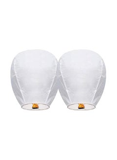2 Pack Floating Chinese Sky Lanterns for Memory Release and Wish Transfer, Biodegradable Eco-Friendly, Fireproof Paper for Outdoor, Eid, Memorial Day  - Image 1