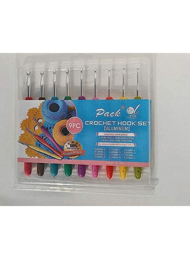Set of 9 crochet hooks