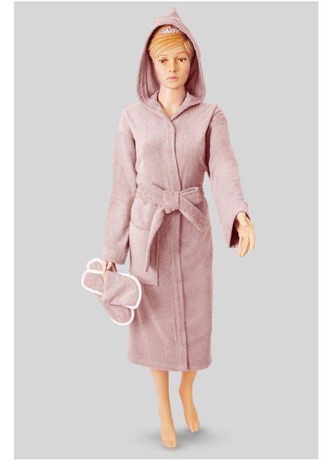 Egyptian cotton bathrobe for unisex with bow and slipper and waist belt in multiple sizes and colors