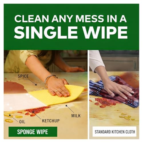 ShopiMoz Reusable Cleaning Cellulose Sponge Cloths Absorbent Wipes Clean Kitchen Car Dish Ecco-Freindly Dishcloth Hand Auto Cleaning Wipes (Pack of 10)| 100% Biodegradable & Compostable (Multi Color) - Image 2