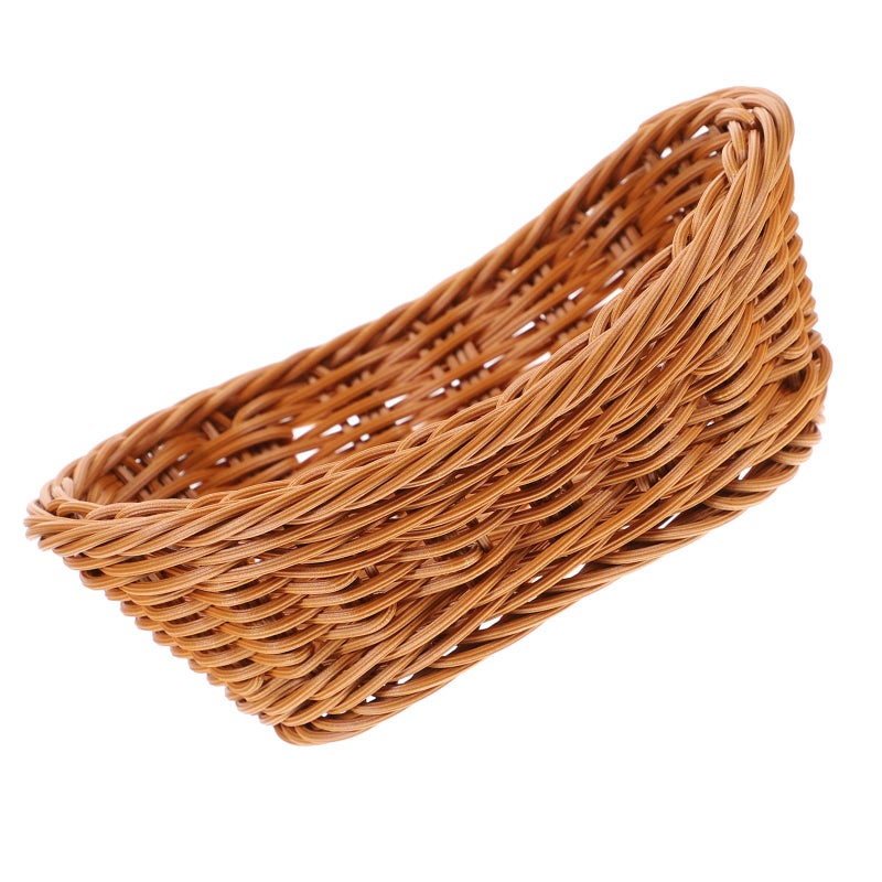 سلة خبز من الروطان المنسوج 19x13x7.5 سم لتخزين المطبخ وعرض الفواكه والوجبات الخفيفة - Image 2