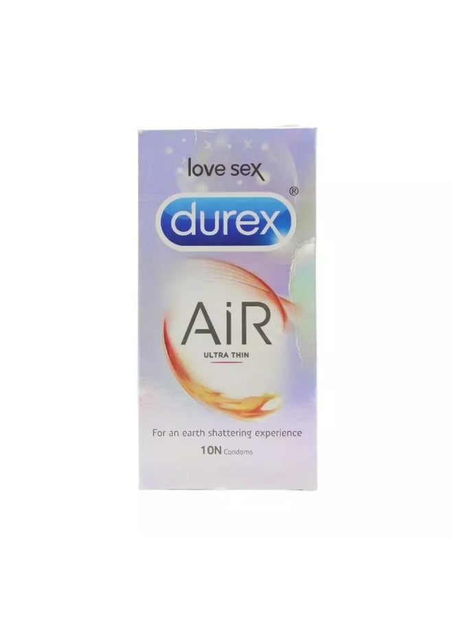 Durex Air transparent Lubricated Natural Rubber Latex Condoms-10pcs - Image 1