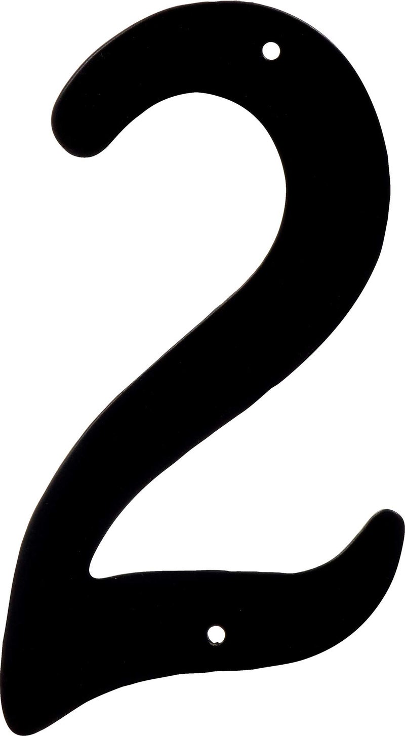 HIllman 841620 4-Inch Nail-On Black Die Cast Aluminum, House Number 2 - Image 1