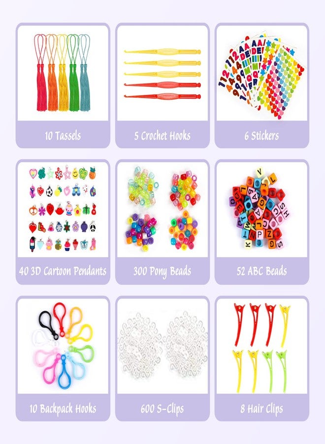 INSCRAFT 17490+ Rubber Loom Bands, 28 Colors Bracelet Making Refill Kit, with 3-Layer Container, 600 S-Clips, 352 Beads, 40 Cartoon Charms, Christmas Birthday Gift for Girls Boys Kids - Image 2