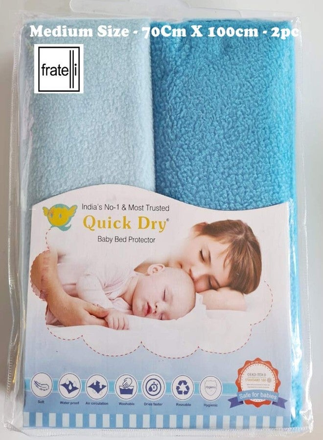 FRATELLI Waterproof Bed Protector (Medium, Blue & Firozi), Twin Pack - Image 1
