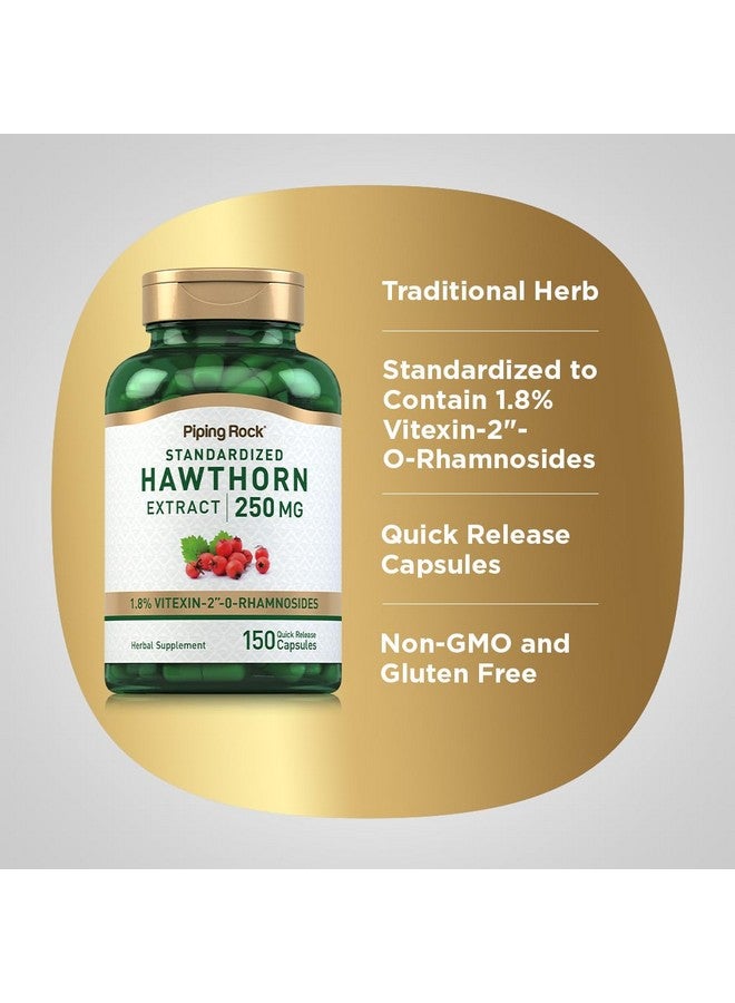 Piping Rock Hawthorn Berry Capsules | 250mg | 150 Pills | Herb Extract Supplement | Non-GMO, Gluten Free - Image 4