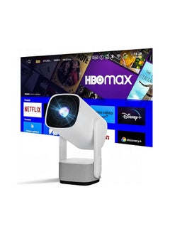 Generic Rechargeable Projector 5000 Lumens HD Smart Projector With 150 Inches Screen Display Lamp 4K Cinema Projector 230 Degree Rotating Screen Mobile Phone Projection (HY400)  - Image 1