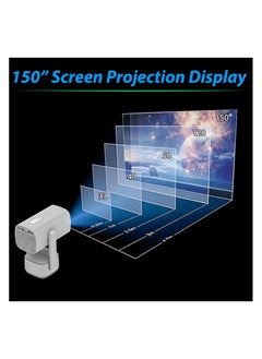 Generic Rechargeable Projector 5000 Lumens HD Smart Projector With 150 Inches Screen Display Lamp 4K Cinema Projector 230 Degree Rotating Screen Mobile Phone Projection (HY400)  - Image 2