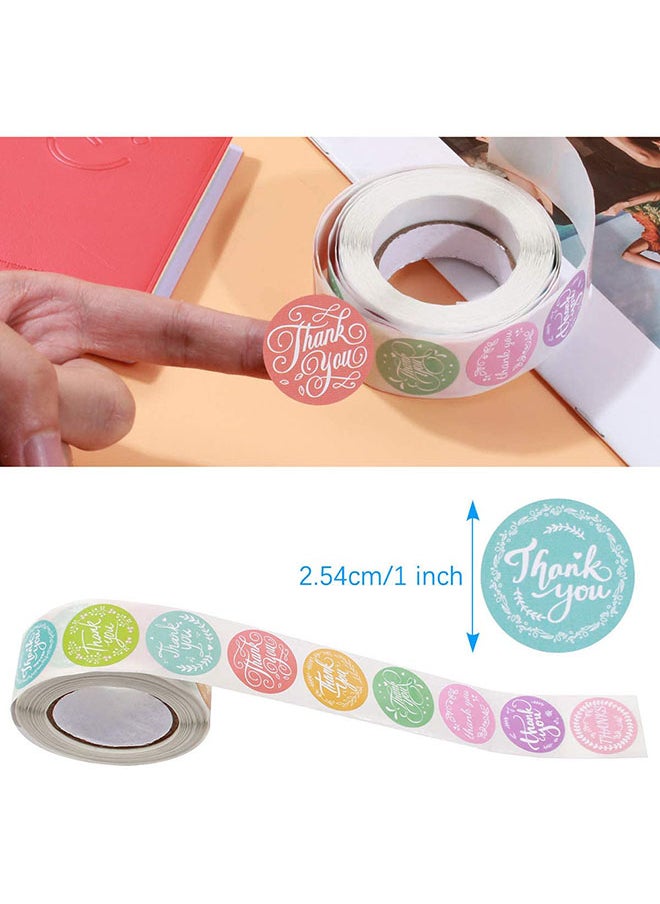 Wownect Colorful Thankyou Sticker Round [1inch][1000 Stickers] Labels For Envelope Seals Packing Seals cards Gift Boxes Shopping Bags Bouquets Cardboard Decoration  - Image 3