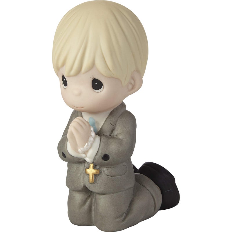 Precious Moments Precious Moments Remembrance of My First Communion Boy Figurine Bisque Porcelain Communion Gift for Boys Religious Keepsake for Catholic and Christian Faith