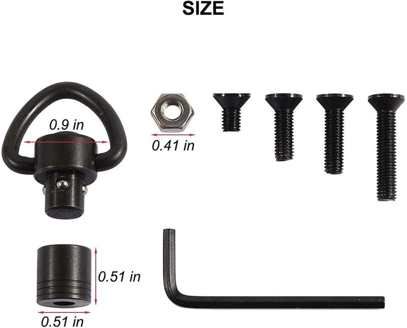 JIALITTE Store Quick Detach 1Inch swivels Mount QD Loop Adapter Kit with 4 Screws + 1 nut + 1 Wrench - Image 2