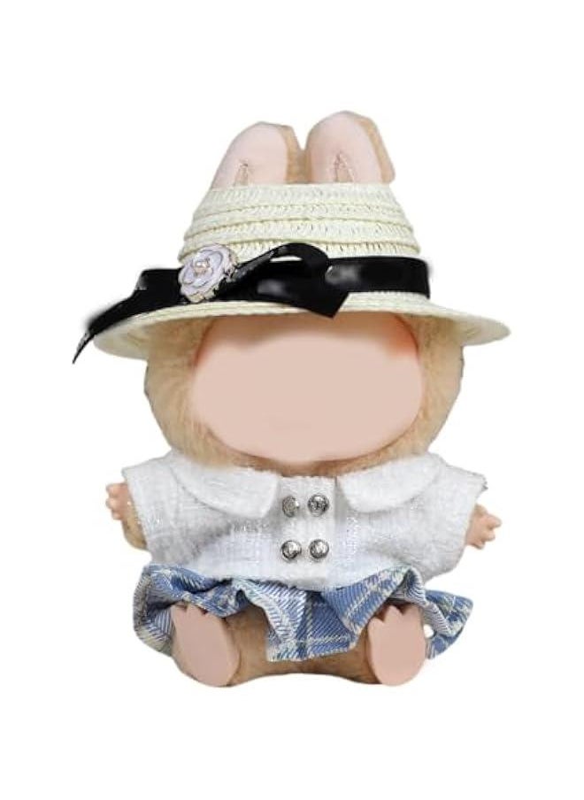 Arabest Labubu Clothes for 17cm Labubu Dolls, Luxury Chic Style Set High-End Fashion Outfit with Premium Labubu Dolls Accessories for Play & Display (White)  - Image 1