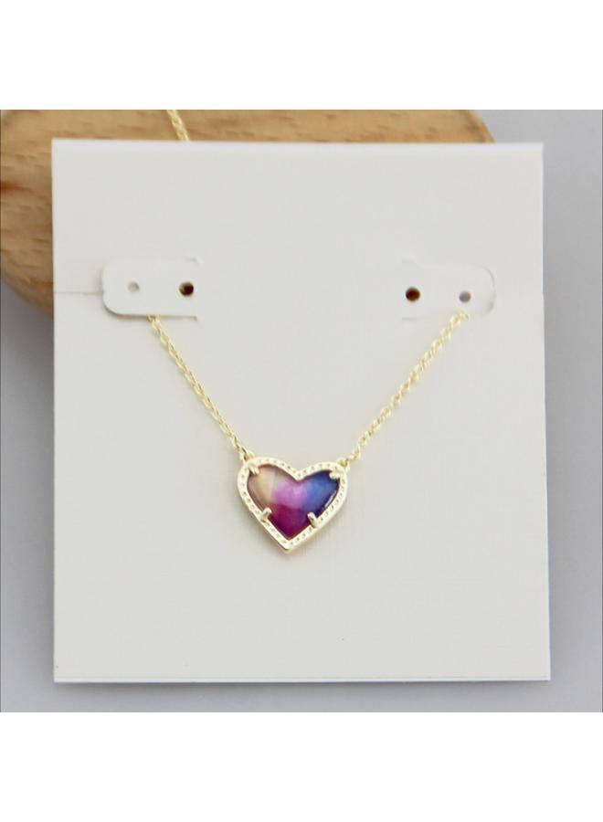European And American Jewelry Love-shaped Peach Heart Short Necklace Clavicle Chain