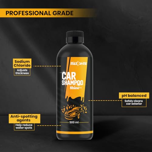 Maxoshine 500ml Car Washing Shampoo Concentrate | Thick Foam Bubble Wash Car Shampoo | Shine Enhancing Foam Washer for Car | Self Drying Formula Safe for Paint & Coatings | pH Neutral (50ml:5ltr) - Image 3