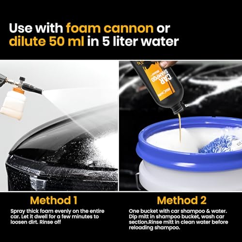 Maxoshine 500ml Car Washing Shampoo Concentrate | Thick Foam Bubble Wash Car Shampoo | Shine Enhancing Foam Washer for Car | Self Drying Formula Safe for Paint & Coatings | pH Neutral (50ml:5ltr) - Image 4