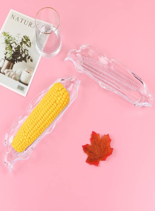 Teqooza Plastic Corn Trays, Corn Cob Dish Holders Trays Storage Container Barbecue Tool BBQ Transparent Dish Party Dinnerware Sets for Butter Corn, Pack of 2 - Image 4