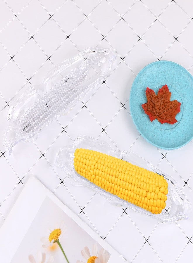 Teqooza Plastic Corn Trays, Corn Cob Dish Holders Trays Storage Container Barbecue Tool BBQ Transparent Dish Party Dinnerware Sets for Butter Corn, Pack of 2 - Image 5