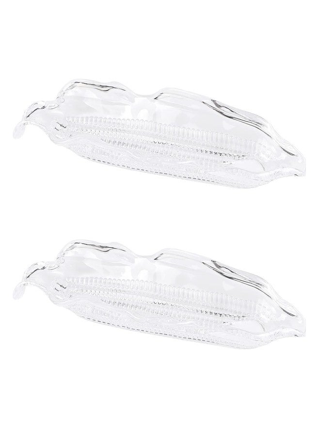 Teqooza Plastic Corn Trays, Corn Cob Dish Holders Trays Storage Container Barbecue Tool BBQ Transparent Dish Party Dinnerware Sets for Butter Corn, Pack of 2 - Image 1