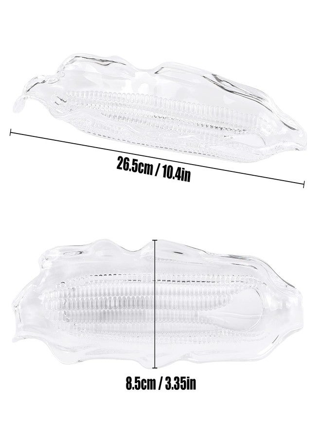 Teqooza Plastic Corn Trays, Corn Cob Dish Holders Trays Storage Container Barbecue Tool BBQ Transparent Dish Party Dinnerware Sets for Butter Corn, Pack of 2 - Image 2