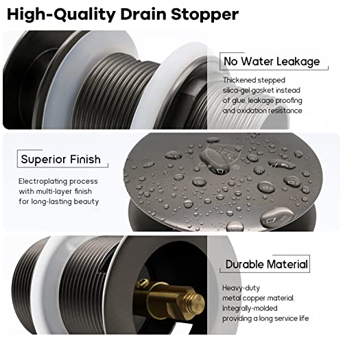 FerdY Pop-up Drain for Freestanding Bathtub, Space Gray, cUPC Certification, Freestanding Bathtub Drain Stopper - Image 3