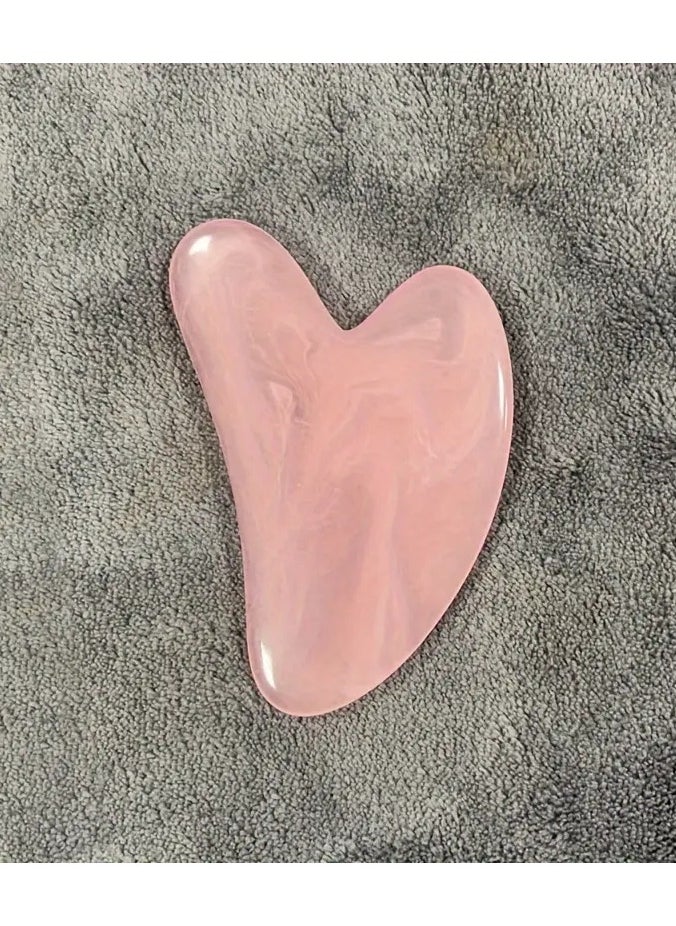 Ucanbe - Gua Sha Tool Face Massage Facial Scraping Board Tool for Face Neck Arm Leg, Heart-shaped Resin Triangle Meridians Reinforcement Bar - Image 1