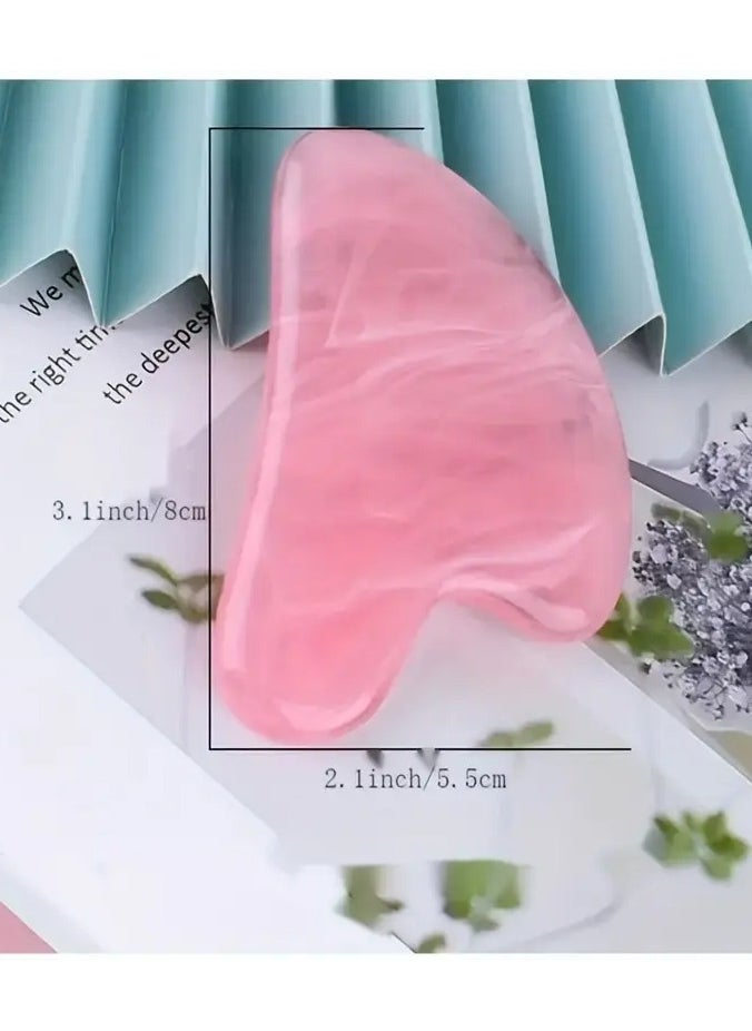Ucanbe - Gua Sha Tool Face Massage Facial Scraping Board Tool for Face Neck Arm Leg, Heart-shaped Resin Triangle Meridians Reinforcement Bar - Image 1